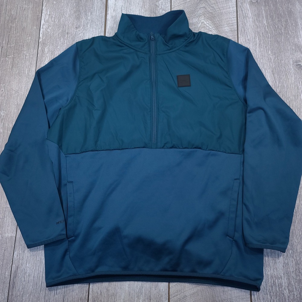 Under Armour Storm Pullover Mens XL Teal Blue 1/4 Zip Hybrid Fleece Jacket